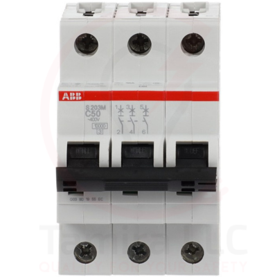 S200 სერიის მინიატურული ავტომატური ამომრთველი, 3 პ, C- 50 ამპ, 10 კა 2CDS273001R0504