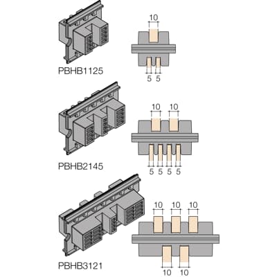 N.24 insulated supports for busbars W=10 PBHB3121