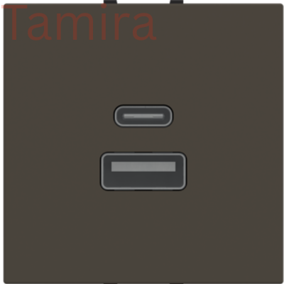 N2285.3 AN  USB charger with USB A/C Anthracite - Zenit 2CLA228530N1801